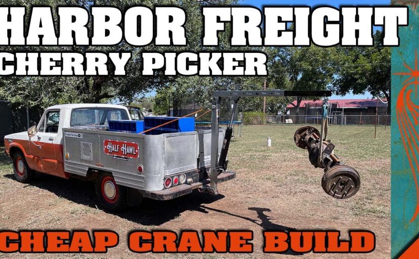 Puddin’s Fab Shop Builds A Quick Attach CRANE From A HARBOR FREIGHT Cherry Picker.