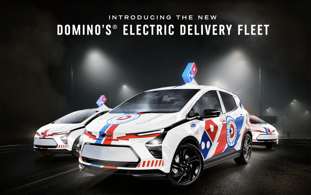 Domino's is rolling out more than 800 custom-branded 2023 Chevy Bolt electric vehicles at select stores throughout the U.S., making it the largest electric pizza delivery fleet in the country. EVs for pizza delivery